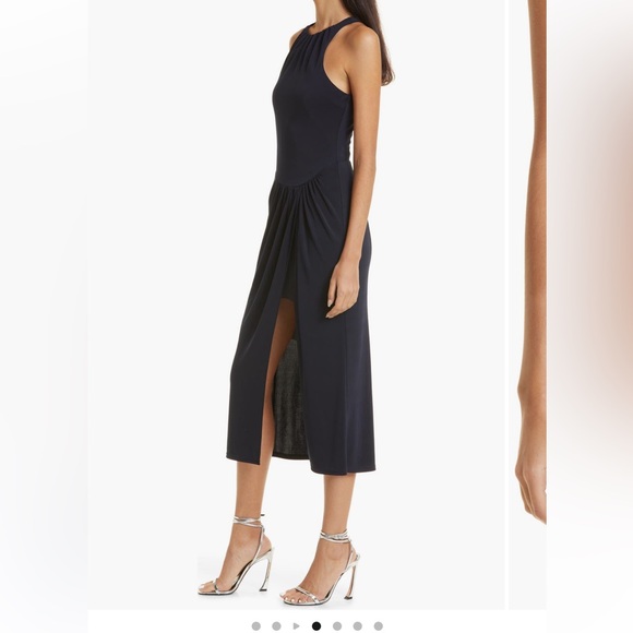 Cinq a Sept Lezlie Side Slit Dress - 6 - Navy - Picture 3 of 5